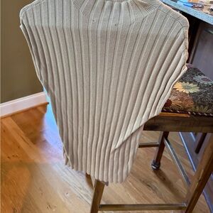 Ann Taylor Beige Ribbed Knit Sweater Top